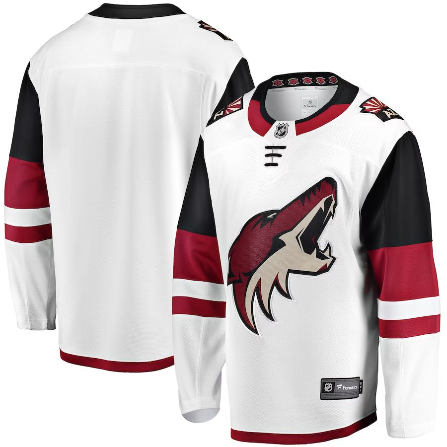 Men Arizona Coyotes Fanatics Branded White Breakaway Away NHL Jersey->women nhl jersey->Women Jersey